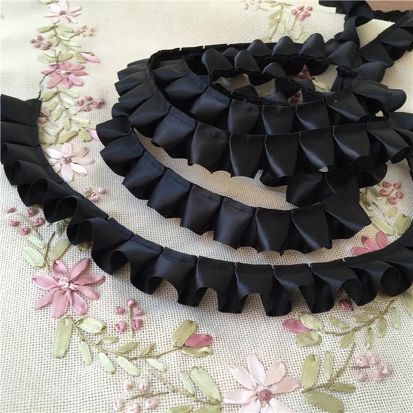 10 Yard/Lot 2,5 CM Breite Satin Plissee Band Falten Spitze Trim DIY Rock Manschetten Handwerk Puppe Kleidung Nähen zubehör – Detail 25