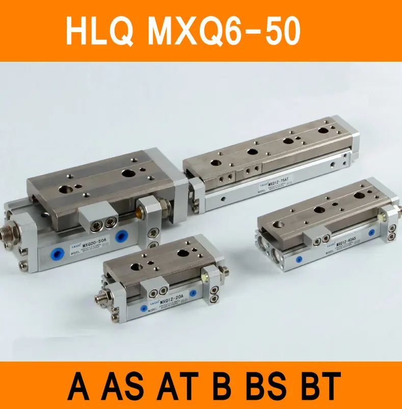 HLQ MXQ6-50 SMC Type MXQ Pneumatic Slinder Cylinder MXQ6-50A 50AS 50AT 50B Air Slide Table Double Acting 6mm Bore 50mm Stroke