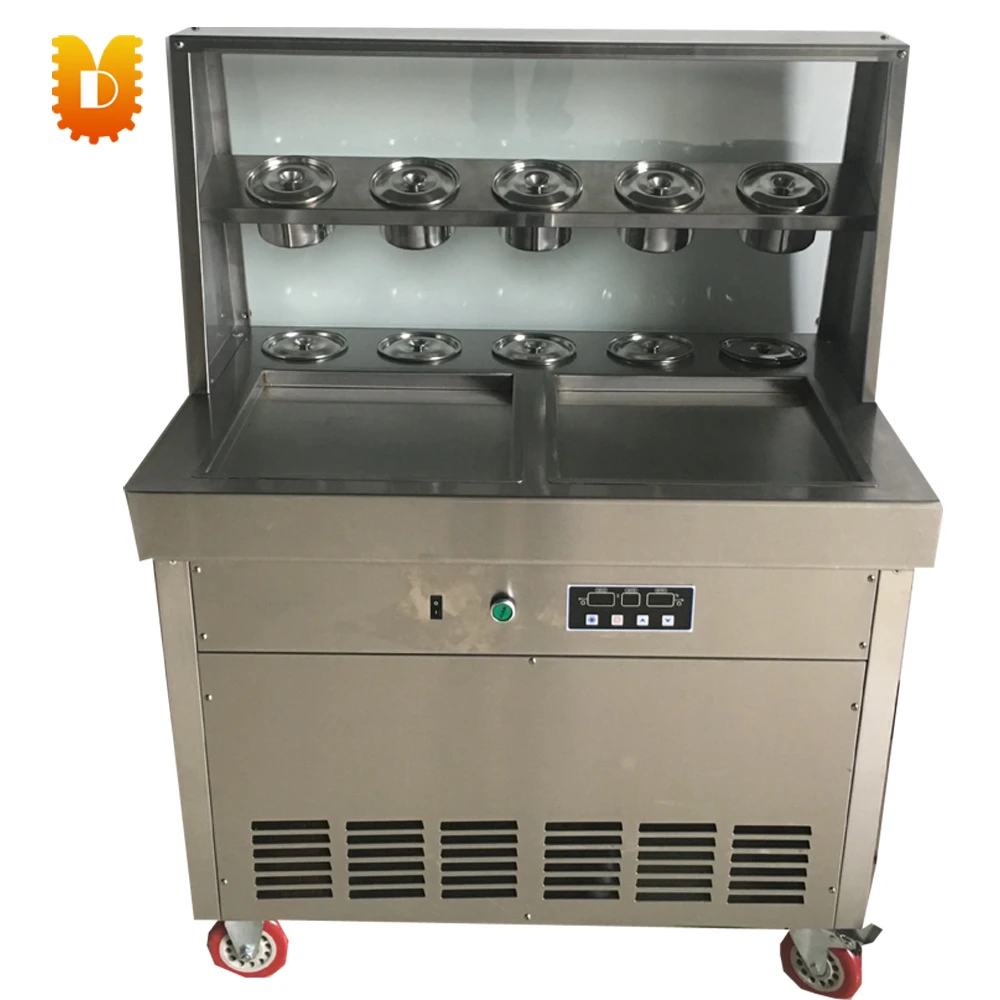 

double square pan intelligent ice frying machine
