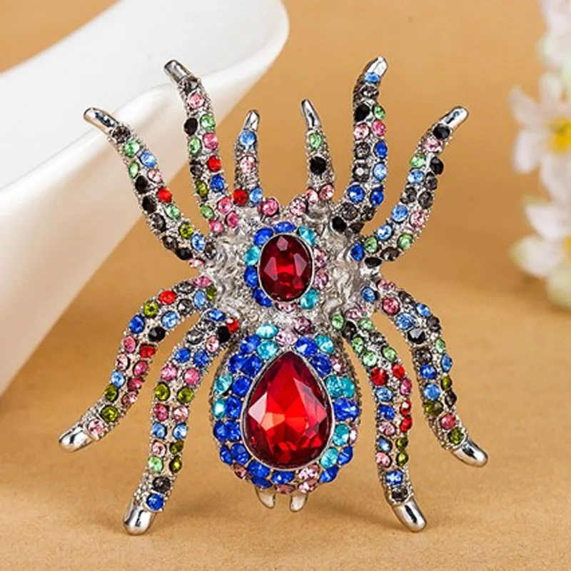 Luxury Brand Big Spider Brooches Fashion Steampunk Jewelry Colar Femininos vintage Broaches Best Party Broch Broches Relogio Vaz