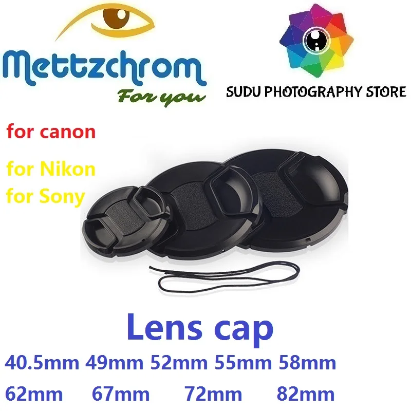 Front Lens Cap Snap-on Cover for dslr camera 43mm 49mm 52mm 55mm 58mm 62mm 67mm 72mm 77mm 82mm lens cap for canon for nikon