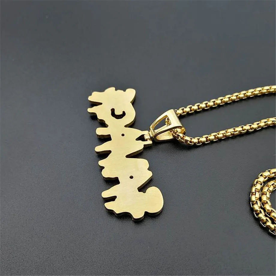 Men's Iced Out SAVAGE Pendant Necklace Gold Color Stainless Steel Micro Pave Cubic Zircon Hip Hop Bling Jewelry Gifts