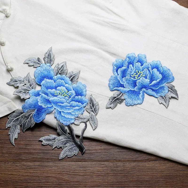 Idyllic Rich Peony Flower Embroidery Craft Cloth Decoration   Cheongsam Applique Decoration Hand Sewing DIY Clothing Patch