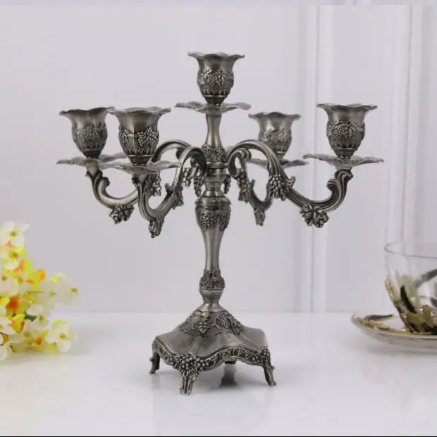 Metal Candle Holders floral carved 5 arm candelabra vintage lanterns vintage bird cage candelabra for home decoration ZT095