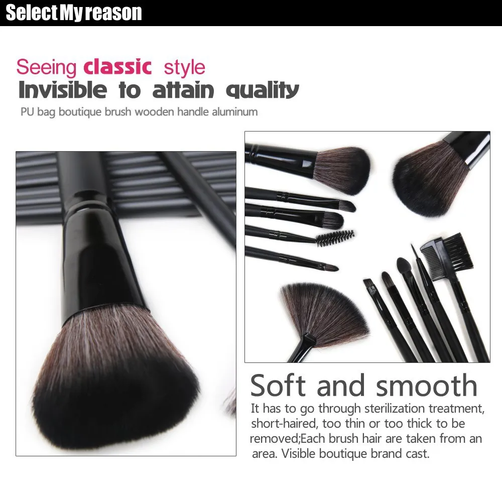 Retail wholesale (12pcs / set) Makeup Brushes 12 PCS Pro Cosmetic Brush Set high quality goat hair