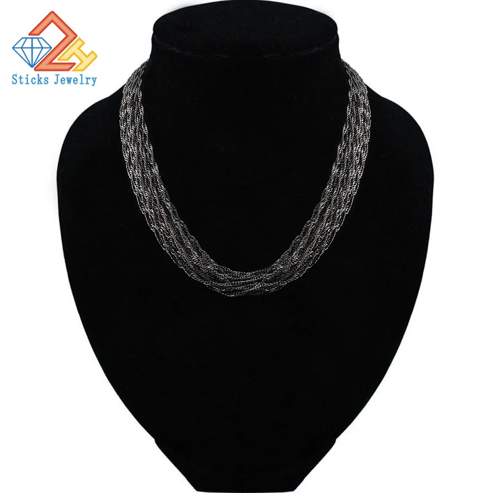 Fashion Black Charm Necklace 20 Water Chain Trendy Choker Necklace for Women