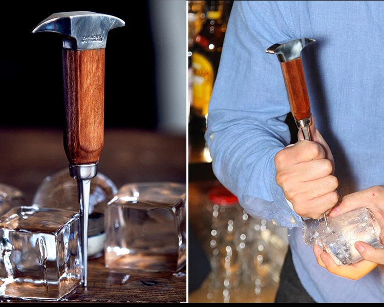 ICE CRUSHERS Stainless Steel Ice Pick Bar Pickaxe, Bar Chisel and 1-Point Ice Piton