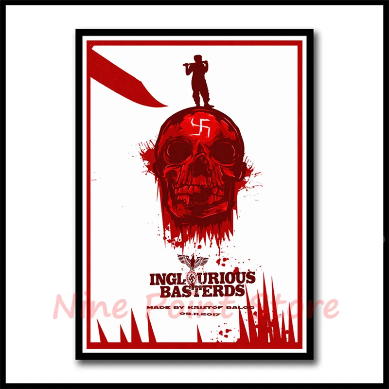 Inglourious Basterds Quentin Tarantino Classic Film Series White Coated Paper Posters Bar Decor Painting Wall Sticker Frameless