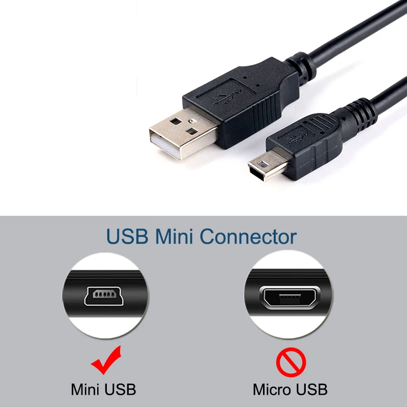 Data Charging Cable Cord Adapter USB to USB Male to Mini 5 Pin B for MP3 MP4 Player Car DVR GPS Camera HDD Mini USB Cables