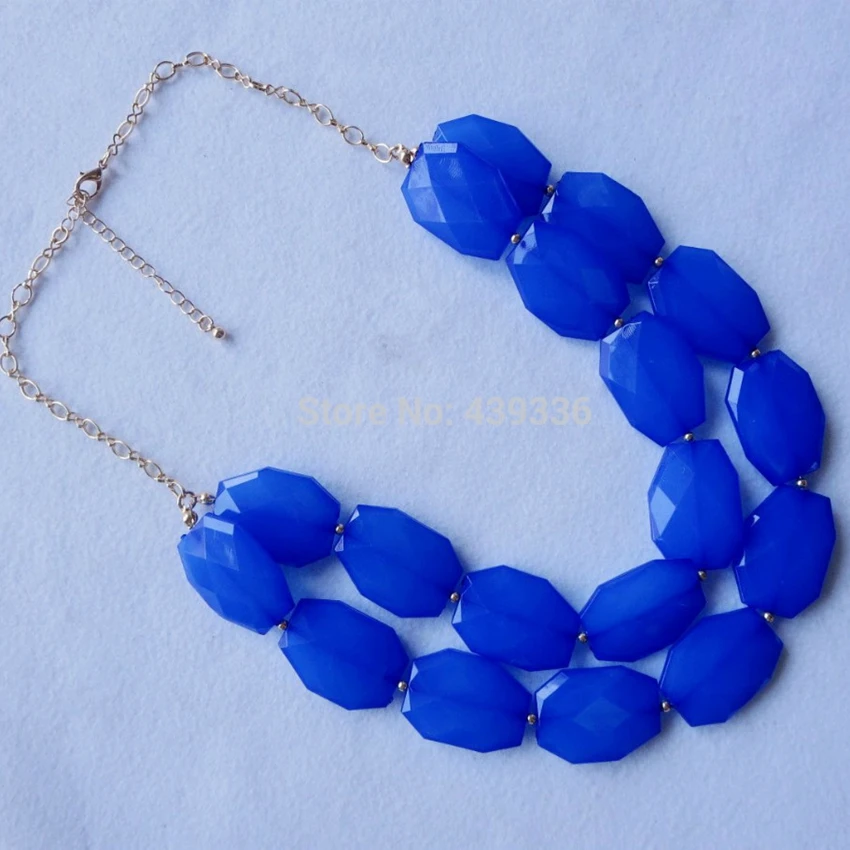 10 Colors Necklace, Two Layered Irregular Acrylic Beads Collar Jewelry Pendant Accessories