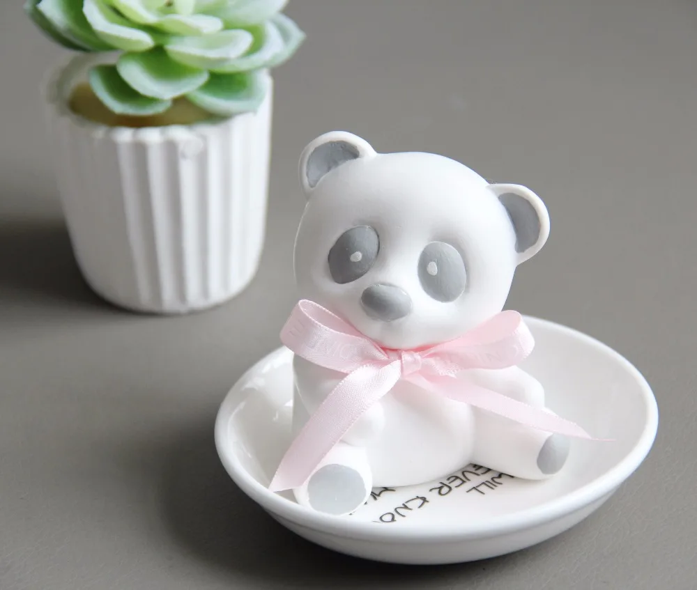 panda DIY Silicone soap mold handmade soap molds silica gel panda Aroma stone moulds candle mould cake decorations panda  tools