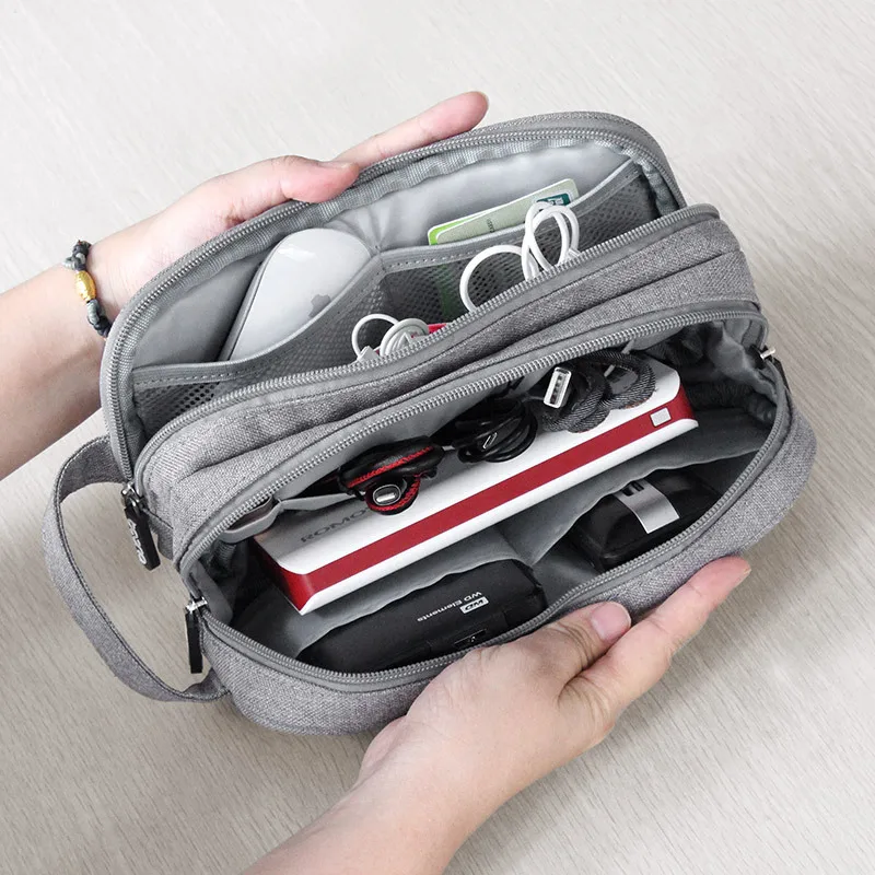 Portable Travel Digital Gadgets Storage Bag for HDD Data Cable Adapter Earphone Battery Electronics Accessories Organizer Pouch