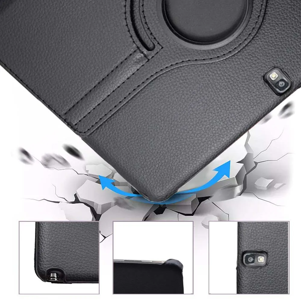 360Degree Rotating Case for Samsung Galaxy Note 2014 Edition 10.1 P605 P600 P601/Tab Pro SM-T520 T525 T521 Tablet Cover+film+Pen