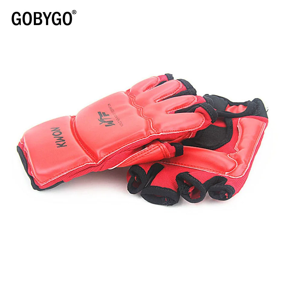 GOBYGO – Gants de Boxe en Cuir PU pour Enfants et Hommes, Demi-doigt, Mitaines, MMA, de Combat, de Karaté, Muay Thai, Accessoires d'Entraînement