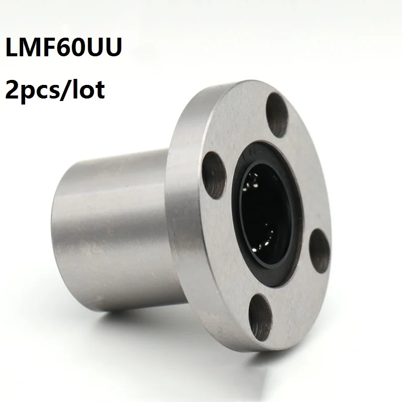 2pcs/lot LMF60UU LMF60 Flange Linear Bushing linear Bearing flange linear ball bearing for  linear shaft CNC 3D printer