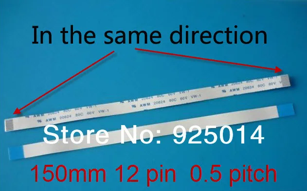 100pcs /lot AWM 20624 Same direction 150mm 12 pin 0.5mm pitch Power Button Ribbon Cable Wiring Harness For DV9000 DV6000