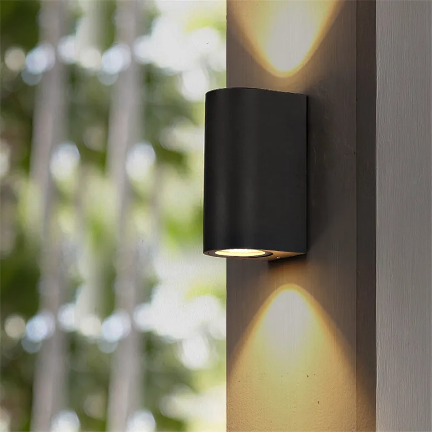 Outdoor Waterproof Wall Lamp LED Villa Wall Modern Foyer Pillar Courtyard Square Semicircular LED Outdoor Wall Sconce NR-57