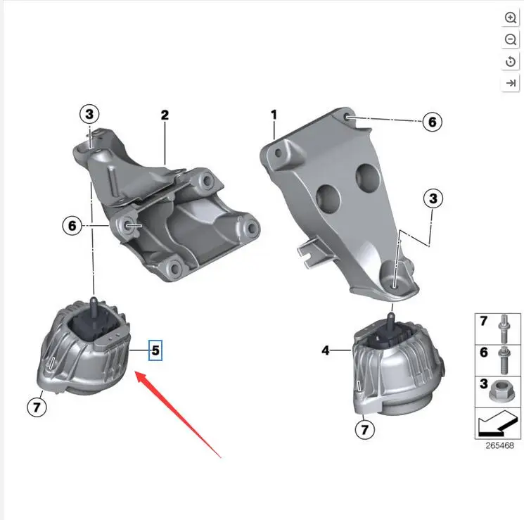 Right Side Fit For BMW 3 X3 X4 F80 F35 F31 F30 F26 F25 Engine Mounting 22116856184