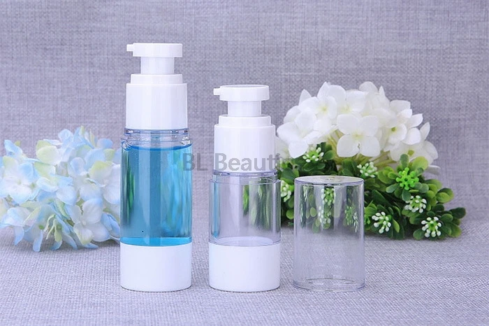 15ml 30ml 50ml Transparent Empty Vacuum Airless Plastic Lotion Cream Bottles Container Travel Size Cream Container Pump