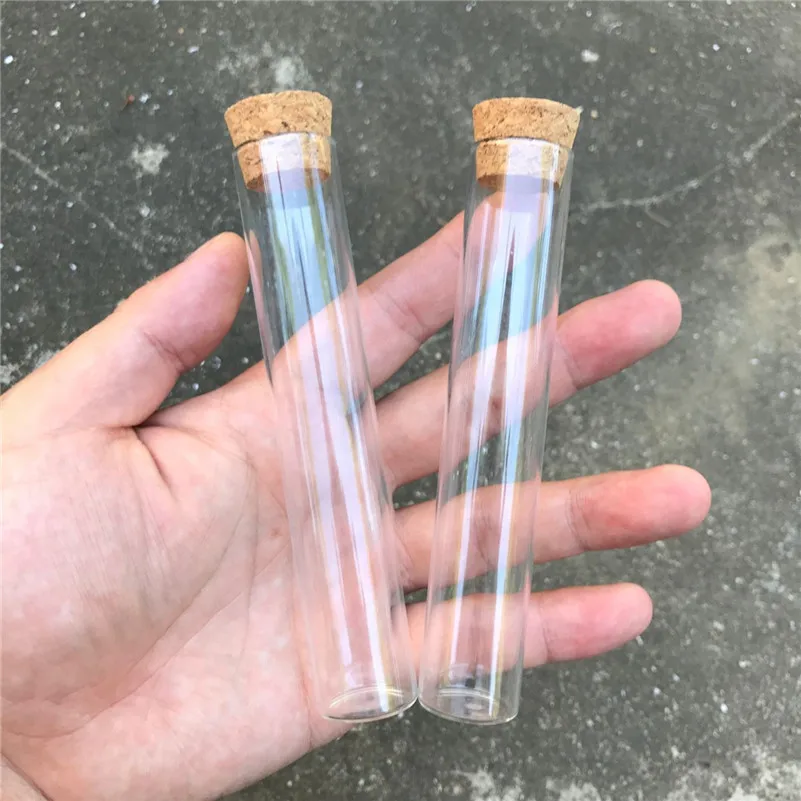 50pcs/lot 22*120mm 30ml Transparent Clear Bottles With Cork Stopper Food Grade Glass Vials Jars Storage Bottles Test Tube Jars