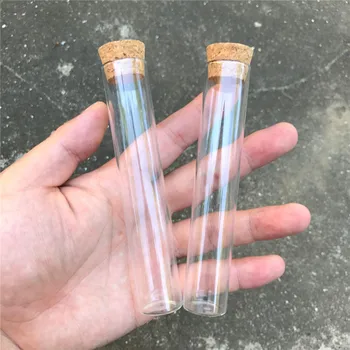 50pcs/lot 22*120mm 30ml Transparent Clear Bottle with Cork Stopper Food Grade Glass Bottles Jars Storage Vials Test Tube Jars