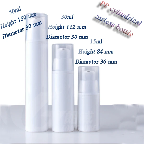 

capacity 50ml(30pcs/lot) white airless vacuum pump lotion bottle with white lid ,plastic bottle