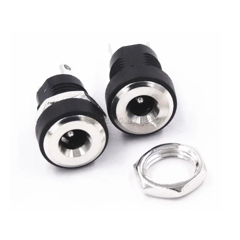 10Pcs 3A 12v for DC Power Supply Jack Socket Female Panel Mount Connector 3.5mm 1.35mm 2 Terminal types 3.5*1.35