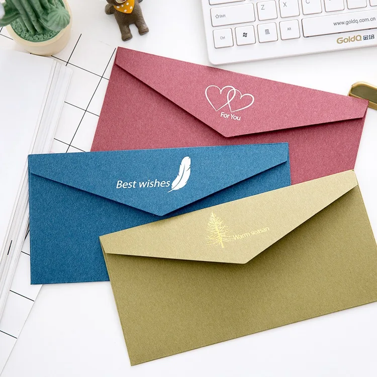 10 pcs/lot Vintage gold Kraft Paper Envelopes European Style Gift Envelope For Business Card Wedding Invitation Envelope