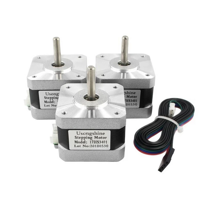 3pcs 17HS3401 Nema 17 Stepper Motor 4-lead 42 motor 42BYGH 1.3A  for CNC Laser 3D printer motors