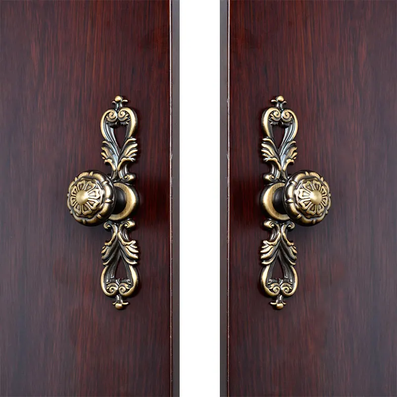 

American wardrobe pure copper handle cabinet door copper pulls European antique drawer single hole knob Retro garden door handle