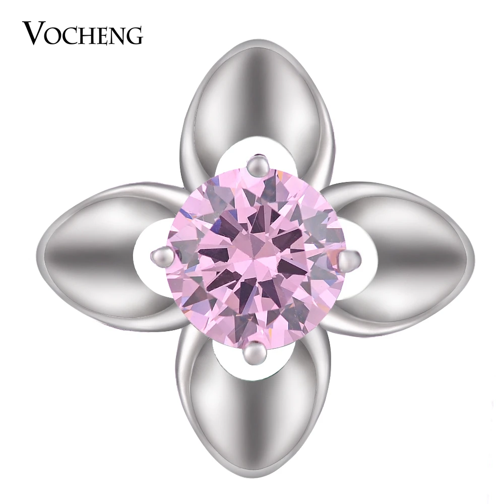 Vocheng Snap Charms CZ Stone Copper Material Button 18mm 4 Colors Interchangeable Jewelry Vn-1392