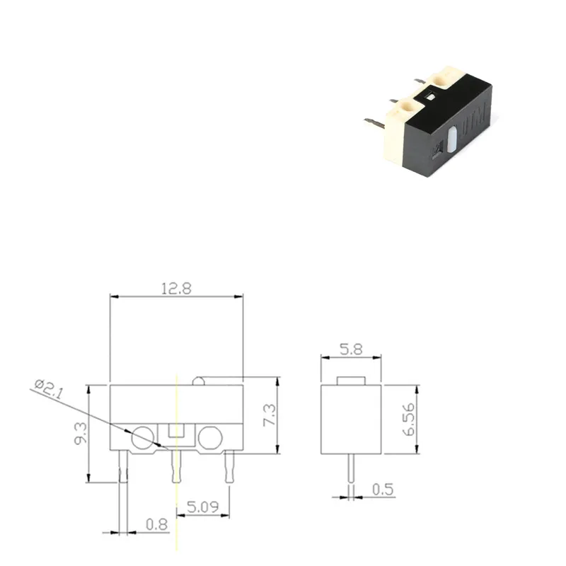 10Pcs Micro Limit Switch Mouse Button Tact Switch Without Handle/ With Handle/ With Handle Roller Micro switch 1A 125V AC 3Pins