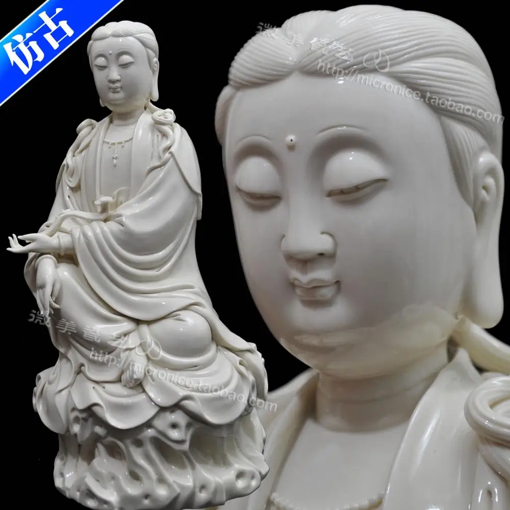 

15 inch antique sitting Guanyin rock antique porcelain porcelain collections decoration decorative works of art crafts Home Furn