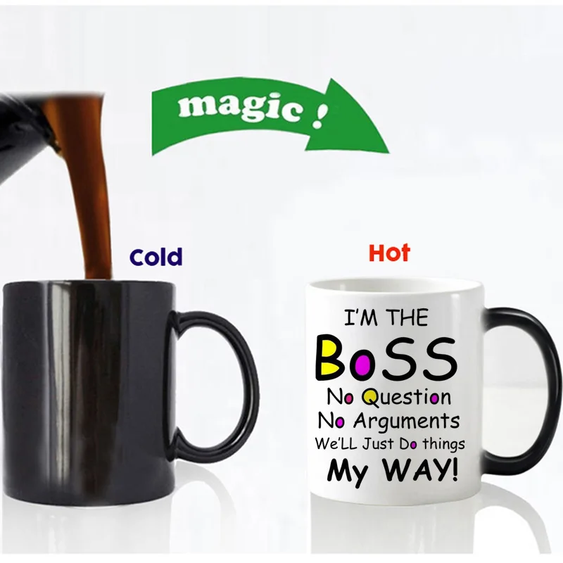 Heat Sensitive Magic Tea Cup Mug, Color Changing Coffee Mugs, Magic Mug, Best Gift for Boss, Dropshipping