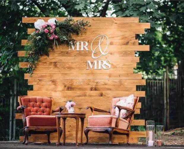 MEHOFOTO 웨딩 배경 사진 소박한 보헤미안 우드 보드 커플 웨딩 포레스트 낭만적 인 배경 Photocall 사용자 정의