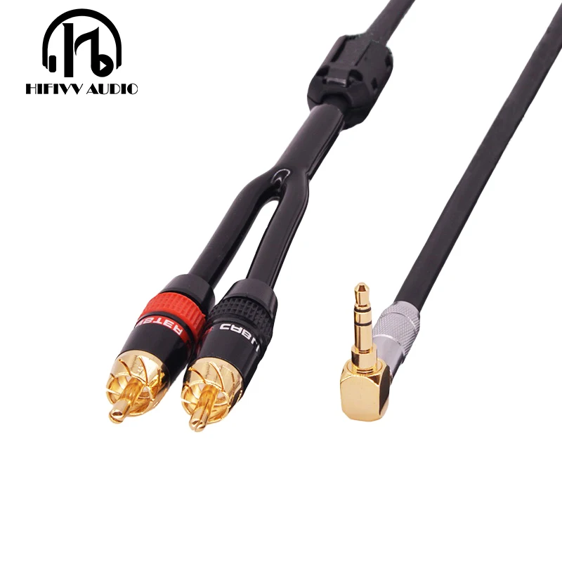 Kabel audio HiFi kabel rca przewód sygnałowy Audio wtyczka 3.5mm wtyczka aux konwersja dwie wtyczka rca