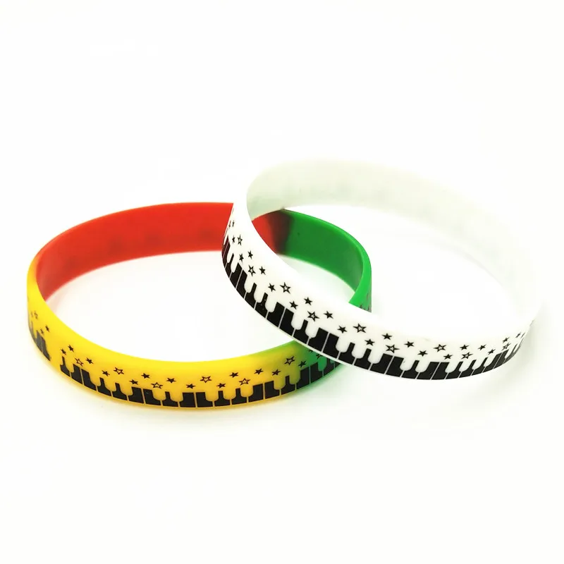 

50PCS Hot Sale Color Stars Silicone Wristband Gana Elastic Rubber Bracelets &Bangles for Women and Men Gifts Wholesale SH274