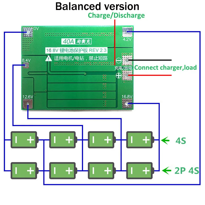 4S 40A ليثيوم أيون ليثيوم بطارية شاحن وحدة مجلس حماية PCB BMS 18650 خلية يبو وحدة w/الموازن ل الحفر المحرك