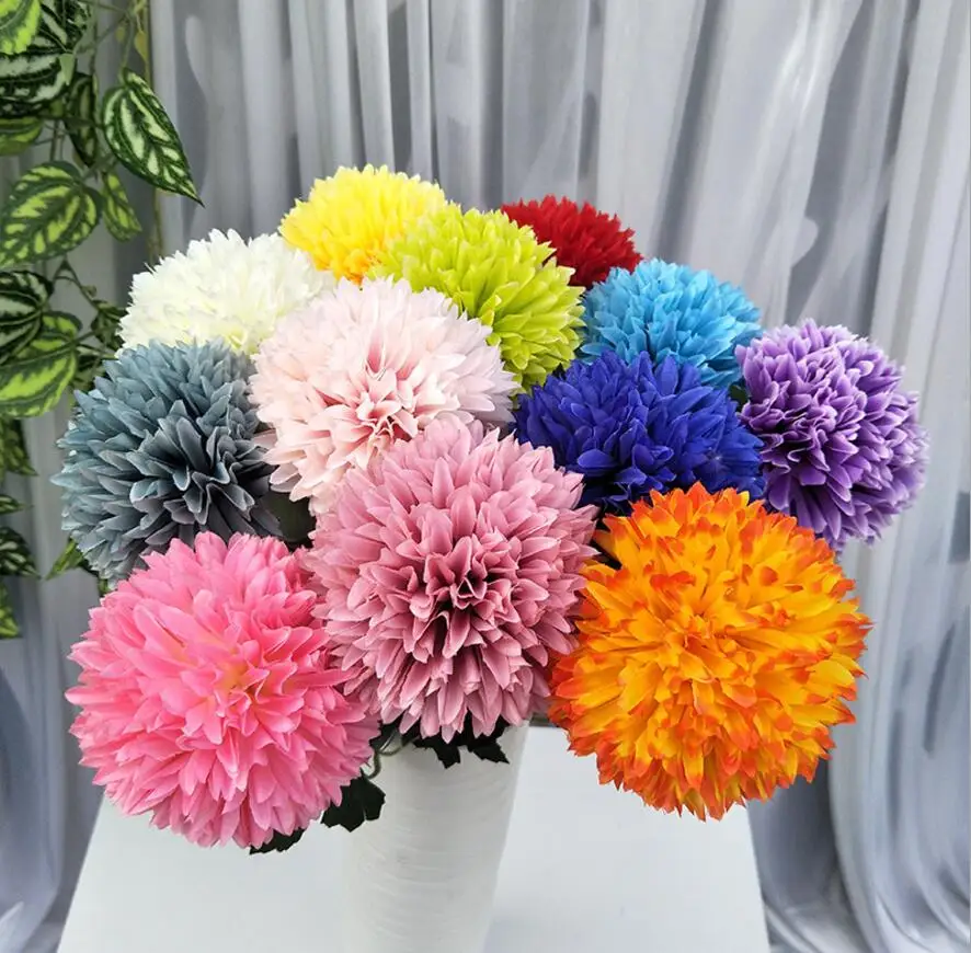 

10pcs Artificial Dahlia pinnata Cav Branch Plant Wall For Flower Arrangement Props Wedding Bouquet Home Bar Hotel Decoration