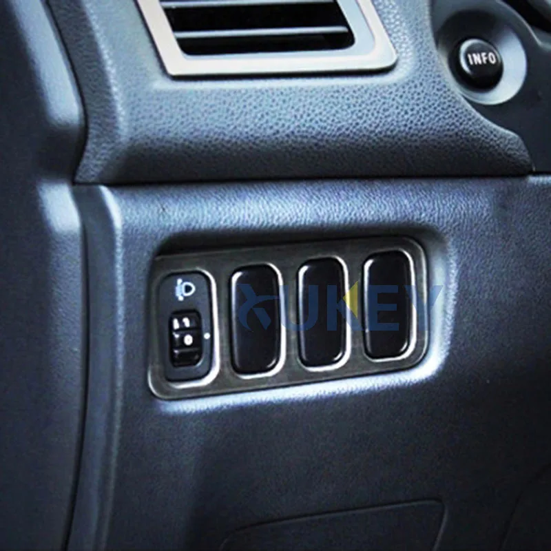 For Mitsubishi ASX Outlander Sport RVR 2011 2012 2013 2014 2015 Chrome Head Light Lamp Switch Button Panel Cover Trim Garnish