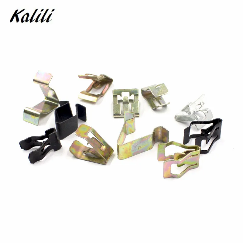 20Pcs Car DVD CD Player Console Trim Panel Universal Fastener Control Panel Dashboard U Type Metal Clip