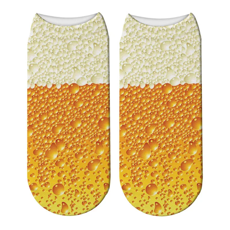 Cartoon Bier Gedruckt Baumwolle Socken Männer Frauen Casual Harajuku Glücklich Lustig Socken Komfortable Kreativen Hohe Qualität Socken calcetines