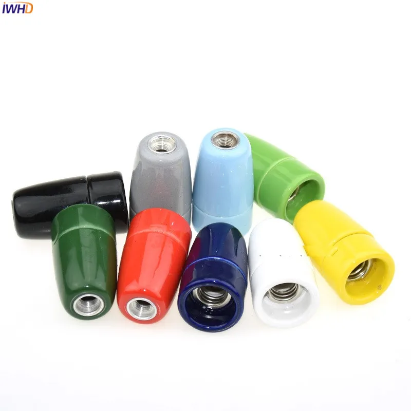 IWHD Ceramics Douille E14 Socket Bulb Holder For Table Pendant Light Soquete Fitting E14 Lamp Holder Base CE UL