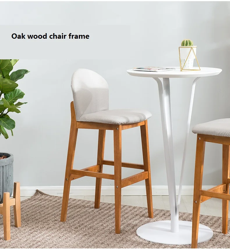 Cadeira moderna Minimalista de madeira maciça Bar, fezes, Home Stool