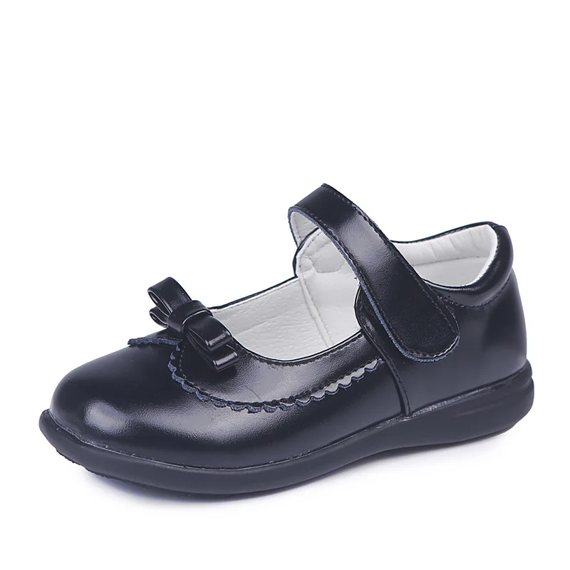 Sapatos de couro para meninas, Sapatos de vestido preto para crianças, Sapatos escolares para crianças, Estudante, 4 T, 5 T, 6T, 7 T, 8 T, 9 T, 10