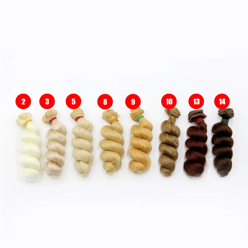 Msiredoll bjd wig Accessories 1piece 15*100CM doll hair for 1/3 1/4 1/6 1/12 Natural Color Curly doll hair diy Free shipping