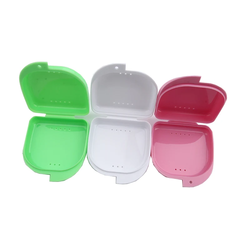 5 Colors 2pcs Denture Bath Box Case Dental False Teeth Appliance Container Dentures Care Tool Dental Storage
