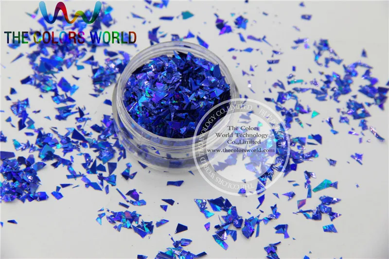 TCA705 Holographic Royal Blue Color Mylar Sheet Random Cut Size Flakes for nail decoration and other art DIY  decoration