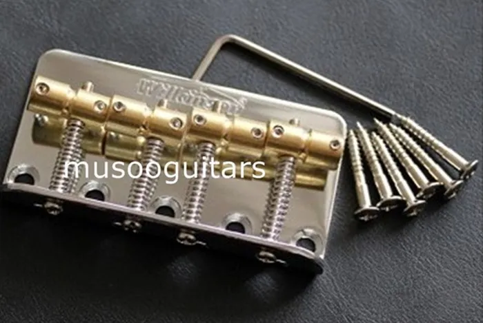 Wilkinson WBBC 4Strings Bass Bridge, Brass Saddle Chrome