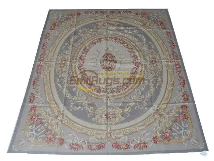 

Pure hand woven wool carpet french aubusson rugs 244CMX305CM 8 X 10 gc1aub2039